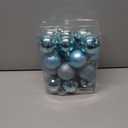 Emopeak 24Pcs Christmas Balls Ornaments for Xmas Christmas Tree - 4 Style Shatterproof Christmas Tree Decorations Hanging Ball for Holiday Wedding Party Decoration (Teal Blue, 2.4"/6.2CM)