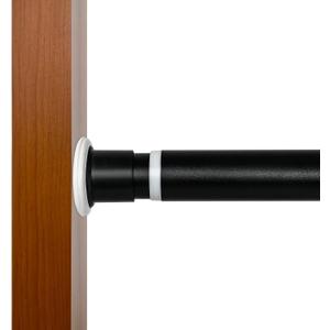 Tension Curtain Rod 83 to 122 Inches, 1.26" Diameter Spring Adjustable Curtains Rods Long Large Pole for Windows Door Bathroom Patio Outdoor No Drilling, Black