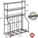 4 Bike Stand, Bike Rack Garage with 3-Tier Storage Rack, Bicycle Stand for Garage Organizer, Indoor Sporting Gear Storage Station for Mountain/Road/Hybrid & Fat Tire Bike, Patent Pending