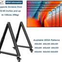 Low Height Mobile TV Stand, Monitor Floor Stand Cart, Rolling TV Mount with Wheel for 32-65 inch Flat Curved Screen TV, LED LCD, 30 Adjustable Viewing Angle (New Version)