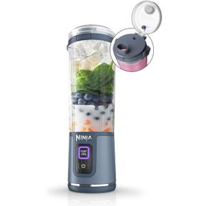 Ninja BC151NV Blast Portable Blender, Cordless, 18oz. Vessel, Personal Blender-for Shakes & Smoothies, BPA Free, Leakproof-Lid & Sip Spout, USB-C Rechargeable, Dishwasher Safe Parts, Denim Blue (Blue)