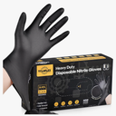 TitanFlex Heavy-Duty Black Disposable Nitrile Gloves, Box of 100, 6-mil, Fully Textured, Powder-Free, Latex-Free, Non-Sterile