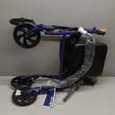 Drive Medical Rollator Walker with Seat - Stable Mobility Support - Height Adjustable - Durable Steel Frame Construction - Smooth 7.5" Wheels - Foldable - 350 Lb Limit - Blue