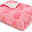 50x60 Inches Sherpa Christmas Blanket for Holiday Home Decor, Pink Xmas Tree Jacquard Soft Flannel Fleece Throw Blanket for Bed Couch Sofa, Christmas Decor Gifts for Women Men Teen Family Friends