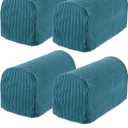 uxcell Stretch Armrest Covers Armchair Anti-Slip for Chairs Sofas Couch Arm Covers Recliner Sofa Peacock Blue 4 Pcs
