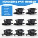 12611424 Ignition Coil Pack Compatible with Chevy Cadillac GMC Pontiac 5.3L 6.0L V8 Engine G8 Grand Prix H3 Silverado Tahoe Yukon Impala - Replace # 12570616 D510C UF413, set of 8 Ignition Coil