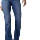 LEE Women's No-Gap Waistband Regular Fit Bootcut Jean with Hidden Pocket, Majestic, 14 Short