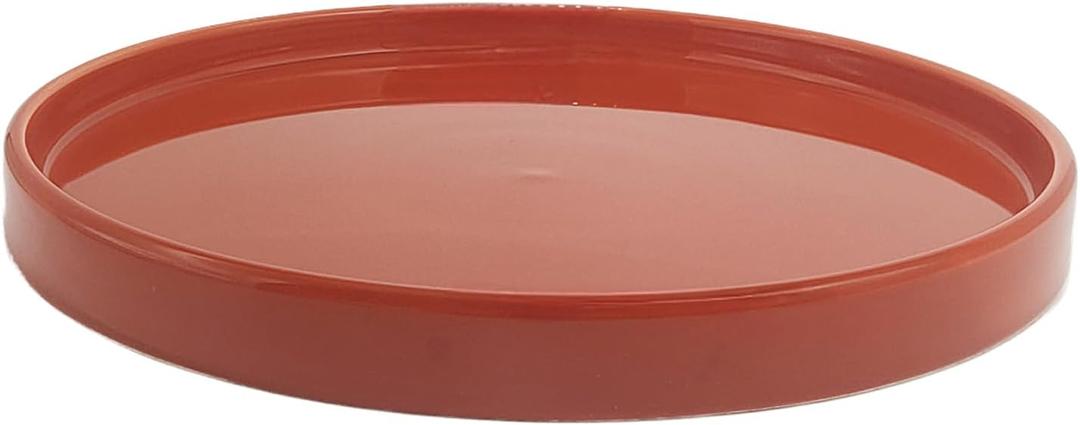 Yukfona Ceramic Plant Saucer Pot Tray 8.5 Inch, Planter Saucers 6 7 8 9 10 11 12 15 Inch, Durable Sturdy Flower Drainage drip Water Tray for Glazed Pots Base (8.5 Inch- Red Terracotta)