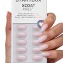 BTArtbox Press On Nails Almond - Power Calm, Lamp-Curable 4-Week Wear Nude Pink Extra Short Press On Nails with Glue and Adhesive Tabs, Easy-to-Apply in 16 Sizes - 32 Nails All-in-One Kit