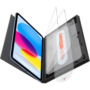 OMOTON Screen Protector for iPad A16 11th Generation 11 inch 10th Generation 10.9 inch (2025/2022), Tempered Glass with Easy Installation Tray, Case Friendly, Apple Pencil Compatible, 2 Pack