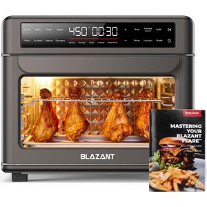 Large Capacity Toaster Oven Countertop, Dishwasher Safe Detachable Panel, 26QT Air Fryer Toaster Oven Combo, with Drumstick Grill, Air Fry, Crisp, Bake, Toast, Bagel, Pizza, Broil, Defrost, BLAZANT