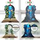 GEEMBI Book Lovers Gifts for Women - 2D Flat (Not 3D) Suncatcher Mushroom Christmas Ornaments 2025 - Bookish Gift for Readers Librarian, Christmas Ornament Gifts for Teacher, Fantasy Xmas Decorations (Emerald - Enchanted Tales)