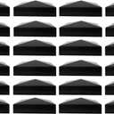True 5x5 (127mm x 127mm) Plastic Pyramid Vinyl Fence Post Cap Black or White Multiple Quantities for True Actual 5" x 5" Vinyl Posts (24, Black)