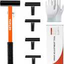GetaYa 4 in 1 Door Hinge Adjustment Tool, Multi-Size Hinge Adjustment Tool with Rubber Handle, Door Hinge Adjustment Tool, Hinge Gap Adjustment Wrench for Residential & Commercial Use Free Gloves