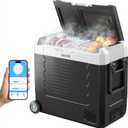 VEVOR Car Refrigerator, DC 12/24V AC100-240V Compressor Electric Cooler, -4°F to 68°F Truck Refrigerator with APP Control, Wheels & Dual Zone, 58 QT Cars Cooler for RVs, Boats, Camping, Fishing