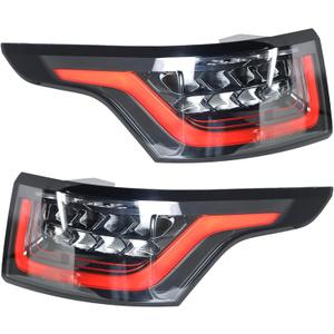 DuYouG- Tail Lights For 2018 2019 2020 2021 Land Rover Range Rover Sport LED Rear Brake Lamps Rear Lights Assembly Black Housing Red Clear Lens Left Driver Side & Right Passenger Side 12V