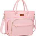 Lunch Bag Lunch Box Women Insulated Cooler Bag for Work, Large Lunchbox for Adult, Leakproof Womens Lunch Tote Bags with Shoulder Strap for Travel, Picnic, Pink