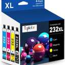 232XL Ink Cartridges Combo Pack Remanufactured Replacement for 232 Ink Cartridge 232 XL for Printer XP-4200 WF-2930 XP-4205 WF-2950, 232 232XL Ink Cartridge 4 Pack