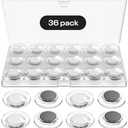 Optomni Clear Fridge Magnets, 30-Pack Transparent Round Magnets for Refrigerator, Office & Classroom – Small Whiteboard Accessories for Dry Erase Boards