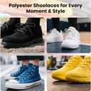 2 Pairs Flat Shoe Laces for Sneakers, 5/16" Wide Shoelaces for Sneakers in 27 Colors, Multiple Lengths for People