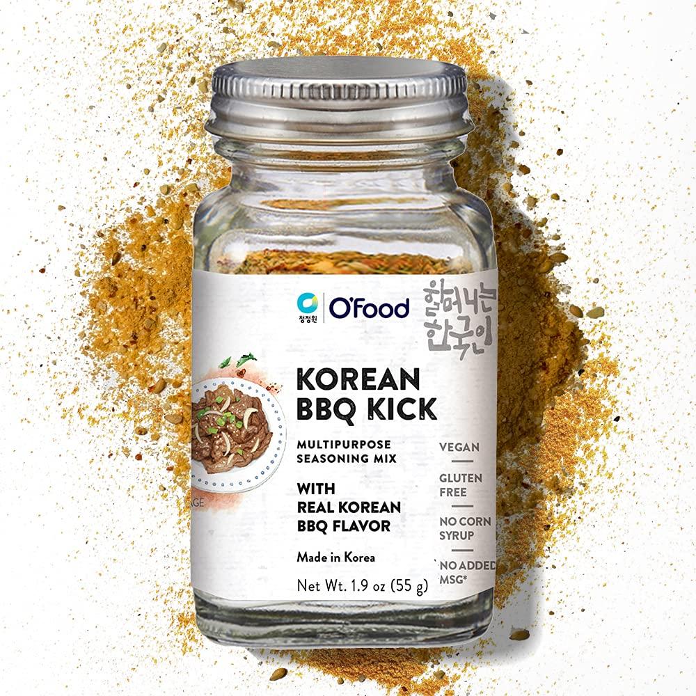 2 x OFood [BBQ] Kick Korean Red Chili Pepper Seasoning Mix | Vegan, Gluten Free | No Corn Syrup, No Added MSG | Multipurpose Korean Spice Blend | Real Gochujang & Sea Salt | 1.9oz (65g), Made in Korea (EXP 02/06/26)