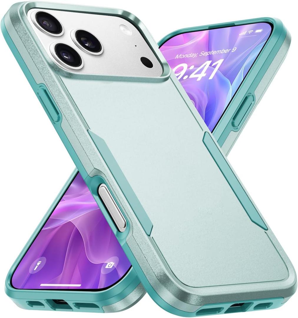 Designed for iPhone 17 Pro Case, Dual Layer Heavy Duty Shockproof Protective Phone Cases Cover, Military Grade Drop Protection, Green