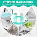 55inch Steel Core Drain Clog Remover Tool With Rotating Handle, Slim Snake Drain Hair Removal Tool For Narrow Pipes, Sinks, Showers, Toilets, Clears Hair, Blockages With Sink Drain Cleaner (5pcs)