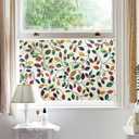 DKTIE Retro Stain Glass Window Film for Glass Bas-Relief Texture 2nd Generation Frosted Film Two-Way Privacy Day and Night 3D Static Stained Glass Cling Tint (S631, 17.7in X 118.1in)