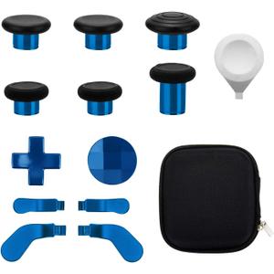 13 in 1 Metal Thumbsticks for Xbox One Elite Series 2, Elite Series 2 Core Controller Parts, Gaming Accessory Replacement, Metal Mod 6 Swap Joysticks, 4 Paddles, 2 D-Pads, 1 Tool(Plating Blue)