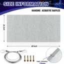 Hanging Acoustic Baffles with 4 Cables, Sound Dampening, Gray