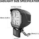 EBike Front Light with Built-in Horn Headlight 3-Pin Male Waterproof Connector Night Riding Bicycle Horn Light Compatible with 36V/48V/12V-60V Electric Bikes and E-Scooters