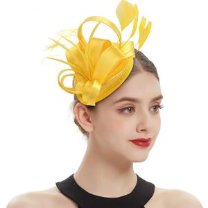 Song Qing Fascinators for Women Tea Party Wedding Derby Hat Church Bridal Cocktail Feather Clip Headband