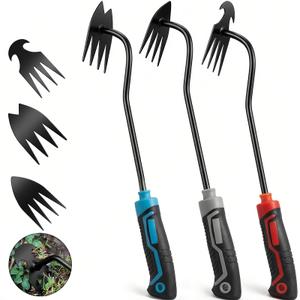 3Pcs Weed Puller Tool Garden Weed Pulling Tool,Portable Garden Weeder Tool,Gardening Weeding Tools for Garden Hand Tools for Vegetable Gardening Backyard Farm Planting & Uprooting Weeding Tool