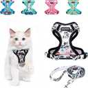 Halypet Cat Harness and Leash Set[MAX Safety 4th-Gen] Cute Escape Proof Vest Harness for Girl&Boy Cat Walking, Comfortable Adjustable Leash and Reflective Strips for Outdoor Kitten, XS Inky Meowy (X-Small (4-6lb), H603 Pro Inky Meowy)