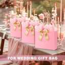 TUXIYA Gift Bag, 16PCS 12.6"x 9.8"x4.3" Pink Gift Bags with 16 Ribbon and 16 Greeting Cards 32 Tissue Paper,Birthday Bag Large Gift Bags for Woman Wedding Party Mothers Day