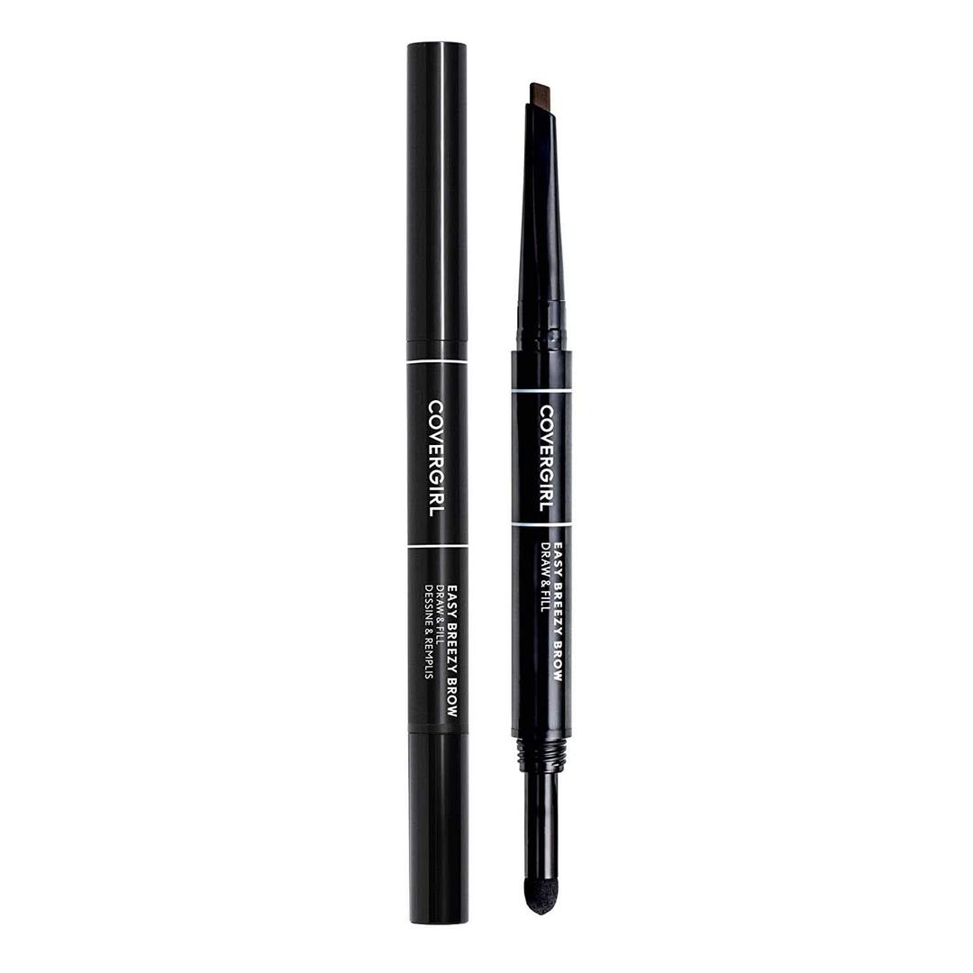 COVERGIRL - Easy Breezy Brow Draw & Fill, easy shaping & defining your brows, retractable pencil, sets in place, 100% Cruelty-Free (300 - Soft Brown)