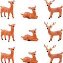 9Pcs Mini Sika Deer Figurines Miniature Forest Deer Family Figures Set Plastic Cake Toppers for DIY Moss Succulent Lansacpe Terrarium Birthday Party Home Decors