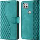 for Motorola Moto G 5G / One 5G Ace Wallet Case with Card Holder, RFID Blocking Credit Slots Kickstand Shockproof Phone Cover Fit for Moto One 5G UW ace Phone Case Turquoise