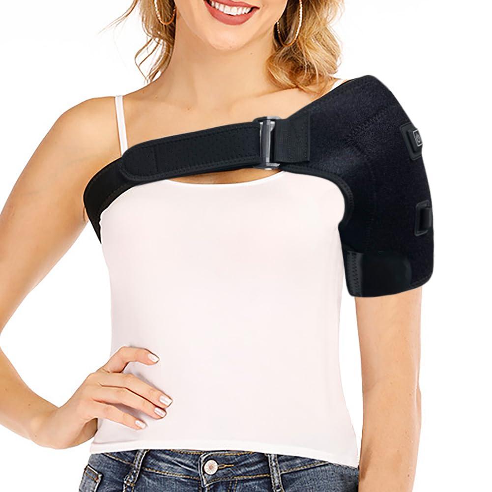 PENINSULA LOVE Shoulder Heating Pad USB Heated Shoulder Wrap with 3 Heat Settings Adjustable Electric Heated Braces for Men Women (Not Include Power Bank)