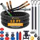 12 FT Semi Truck Air Lines Kit with 3 Pcs Tender Spring Kit and Glad Hands with Gladhand Holder & Handles 3IN1 Trailer Cord and Air Hoses Assembly for Truck Trailer Tractor