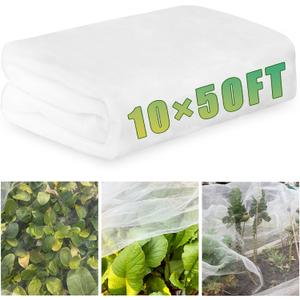 10x50FT Mosquito Netting,Garden Mesh Ultra Fine Plant Netting Barrier for Garden Protection,Mosquito Mesh Screen for Protect Vegetables Fruits from Birds Bugs