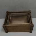 SENRYEE Farmhouse Antique Black Wooden Crate for storage, Rustic Decorative Boxes, Set Of 3 Nesting Wooden Storage Crates For display, Handmade Natural Solid Wood Box (Rustic Black)