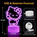 Cute Night Light for Kids - Anime Charater Kitty Cat Decor Lamp with 16 Colors Change, Remote, Dim Control, 3D Illusion LED Night Lights for Kids Gifts Party Birthday Decoration