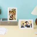 Silunkia 60 Packs White Photo Frame Cards with Envelopes for 5 x 7 Picture, Paper Picture Frames, Photo Folders with Self Seal Envelopes for Classroom DIY Birthday Graduations Wedding Postcards
