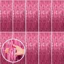 10 Pack Pink Backdrop Party Decorations Tinsel Curtain Party Backdrop Foil Fringe Birthday Decorations Photo Booth Streamer Backdrop Pink Theme Bachelorette Graduation Party Decorations (39.4"W x 78.7"L (Pack of 10))