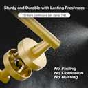 3 Pack Brushed Gold Passage Door Handles, Streamlined Closet Door Lever Handles, Heavy Duty Hall Door Handle Brass, Brushed Gold Hallway Passage Doors Handle