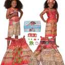 Disney Princess Moana Dress-Up Trunk 11-Piece Island Adventure Costume Set with Accessories & Keepsake Storage Case 