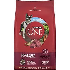 Purina ONE Small Bites Dry Dog Food for Adult Dogs with Added Vitamins & Minerals, High Protein Beef & Rice, 8 lb Bag
