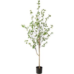 Nearly Natural 6.5ft Minimalist Artificial Citrus Tree with Bendable Branches for Indoor Home Decor, Faux Greenery Plant in Nursery Planter