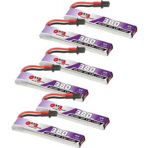 GAONENG 6pcs GNB LiPo Battery 1S 380mAh 3.8V 60C 120C A30 Connector for E-flite Blade BNF Inductrix Tiny Whoop Brushed Racing FPV Drone Quadcoper